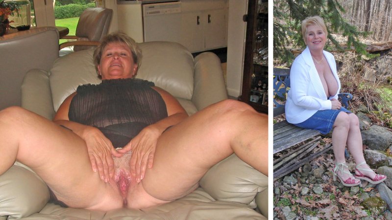 Пожилая раздвинула ноги